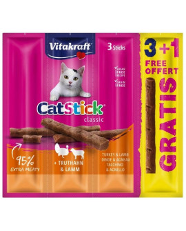 Vitakraft Cat Stick Classic indyk + jagnięcina 4szt (3+1 gratis)