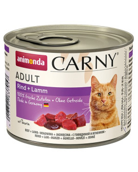 Animonda Carny Adult Wołowina + Jagnięcina puszka 200g