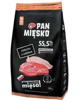 Pan Mięsko Karma Sucha Dla Psa - Cielęcina I Indyk Chrupki M 20Kg