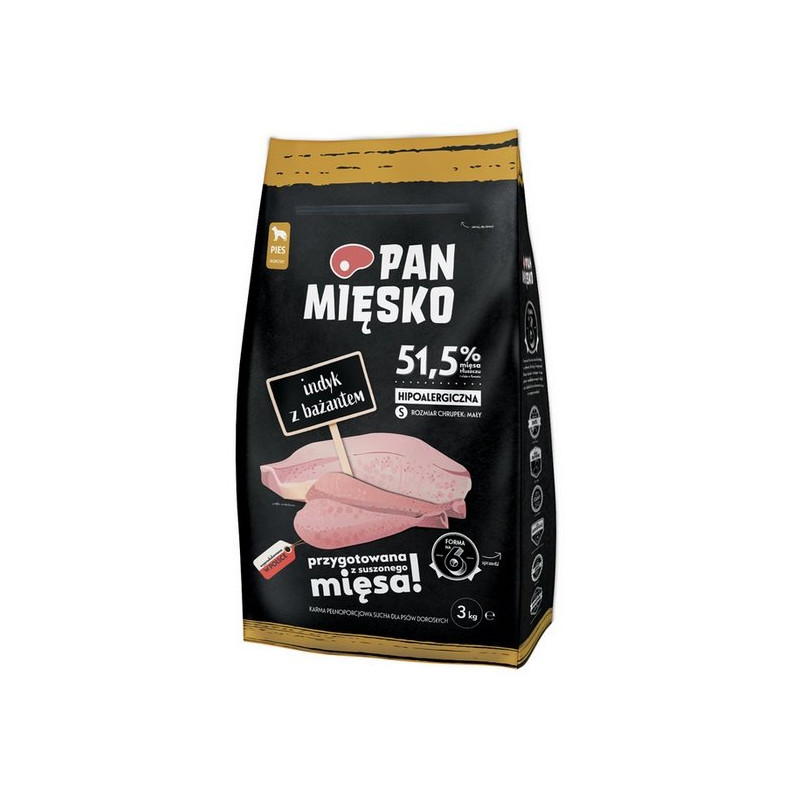 Pan Mięsko Karma Sucha Dla Psa - Indyk I Bażant Chrupki S 3Kg