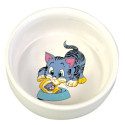 Trixie Miska Ceramiczna Biała Z Kotkiem 0,3L/11Cm [4009]
