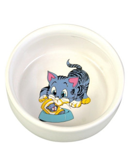 Trixie Miska Ceramiczna Biała Z Kotkiem 0,3L/11Cm [4009]