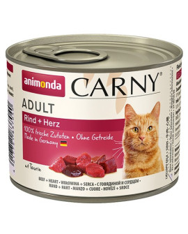 Animonda Carny Adult Wołowina + Serca Puszka 200G