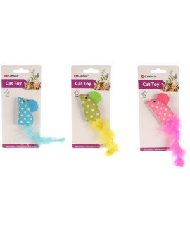 Flamingo Myszka Z Piórkiem Kolor Mix