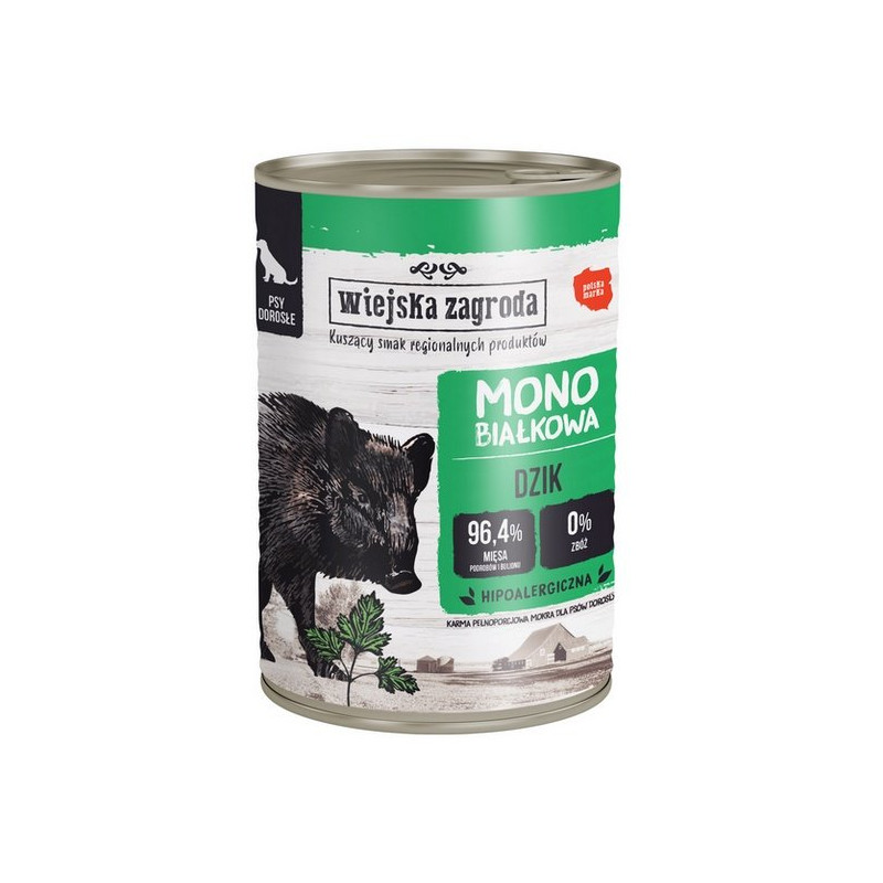 Wiejska Zagroda Monobiałkowa Dzik Puszka 400G