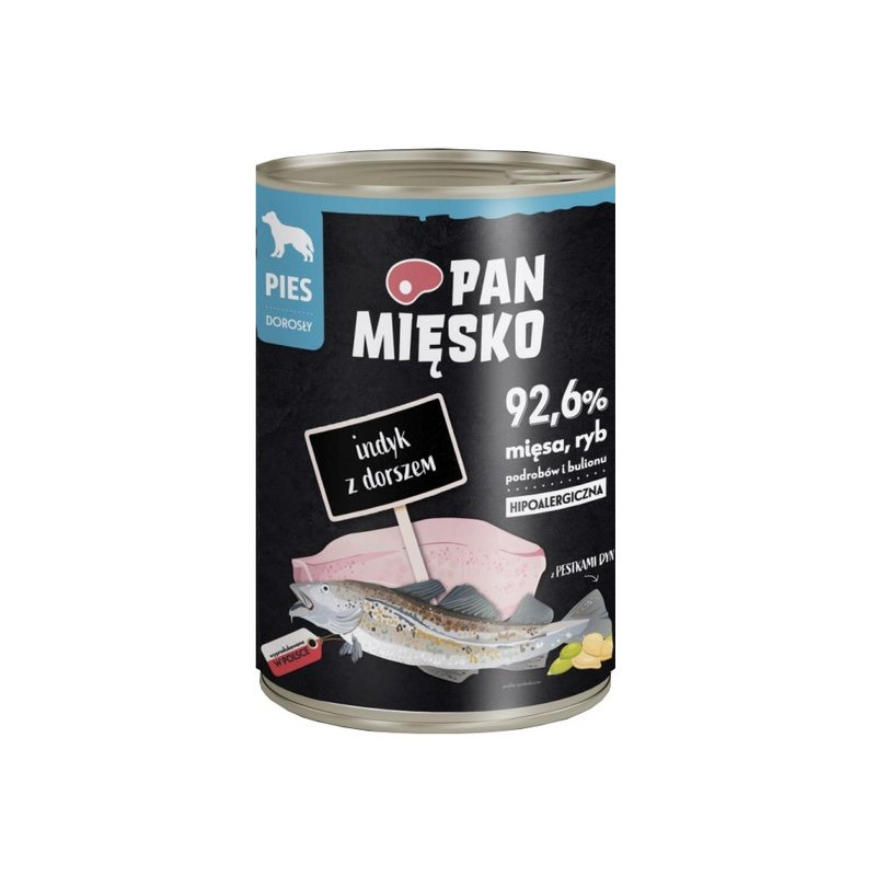 Pan Mięsko Karma Mokra Dla Psa Indyk Z Dorszem Puszka 400G