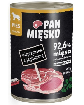 Pan Mięsko Karma Mokra Dla Psa Wieprzowina Z Jagnięciną Puszka 400G