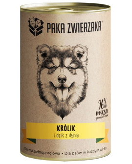 Paka Zwierzaka Królik I Dzik Z Dynią Puszka 400G