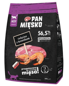 Pan Mięsko Karma Sucha Dla Kota - Cielęcina I Krewetki Chrupki S 400G