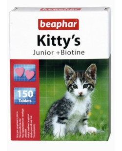 Beaphar Kitty's Junior + Biotine Tabletki Witaminowe 150Szt