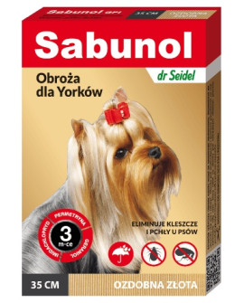 Sabunol Gpi Obroża Przeciw Pchłom Dla Yorka Ozdobna Złota 35Cm