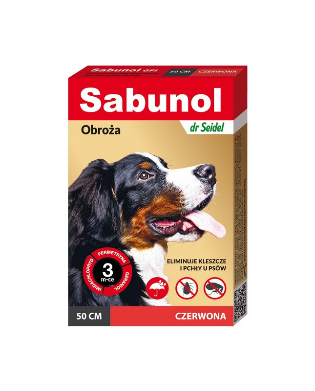 Sabunol Gpi Obroża Przeciw Pchłom Dla Psa Czerwona 50Cm