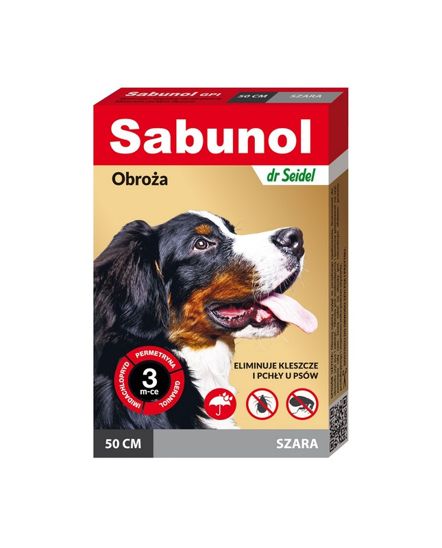 Sabunol Gpi Obroża Przeciw Pchłom Dla Psa Szara 50Cm