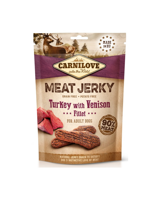 Carnilove Dog Jerky Turkey & Venison Fillet - Indyk I Filet Z Dziczyzny 100G