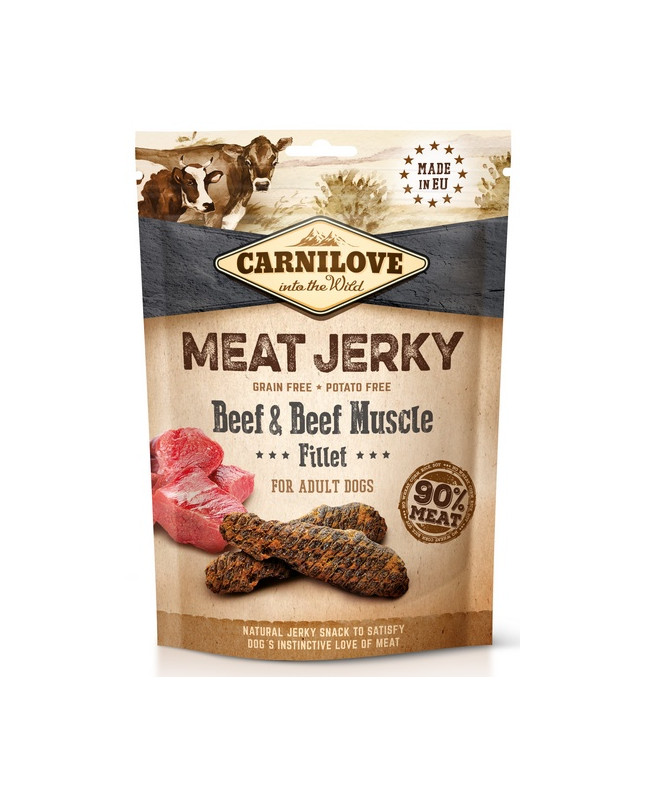 Carnilove Dog Jerky Beef & Beef Fillet - Wołowina I Filet Wołowy 100G