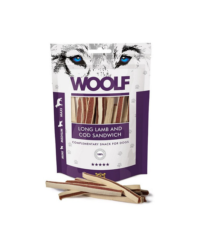 Woolf Soft Lamb & Cod Sandwich Long 100G