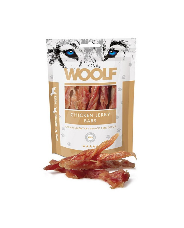 Woolf Chicken Jerky Bars 100G