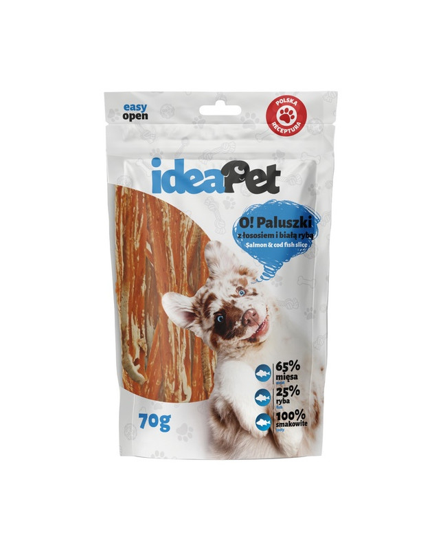 Ideapet O! Paluszki Z Łososiem I Białą Rybą 70G