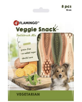 Flamingo Veggie Gryzak Szczoteczka 10Cm/8Szt