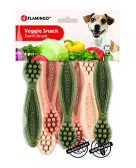 Flamingo Veggie Gryzak Szczoteczka 10Cm/8Szt