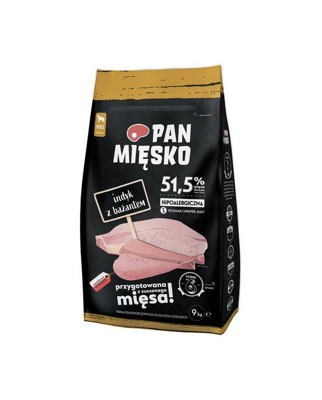 Pan Mięsko Karma Sucha Dla Psa - Indyk I Bażant Chrupki S 9Kg
