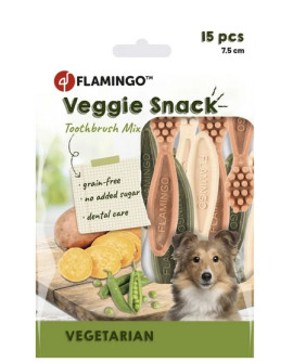 Flamingo Veggie Gryzak Szczoteczka 7,5Cm/15Szt