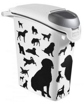 Curver Pet Life Pojemnik Na Psią Karmę - Białoczarny Z Psami 10Kg