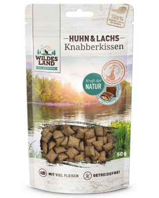 Wildes Land Knabberkissen Huhn & Lachs 50G