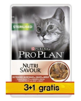 Purina Pro Plan Cat Sterilised wołowina saszetka 4x85g 3+1 gratis