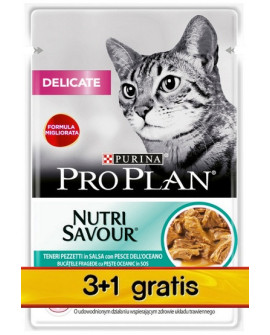 Purina Pro Plan Cat Delicate ryba oceaniczna saszetka 4x85g 3+1 gratis