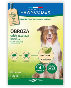 Francodex Obroża odstraszająca insekty duże psy powyżej 20kg 75cm [FR179173]