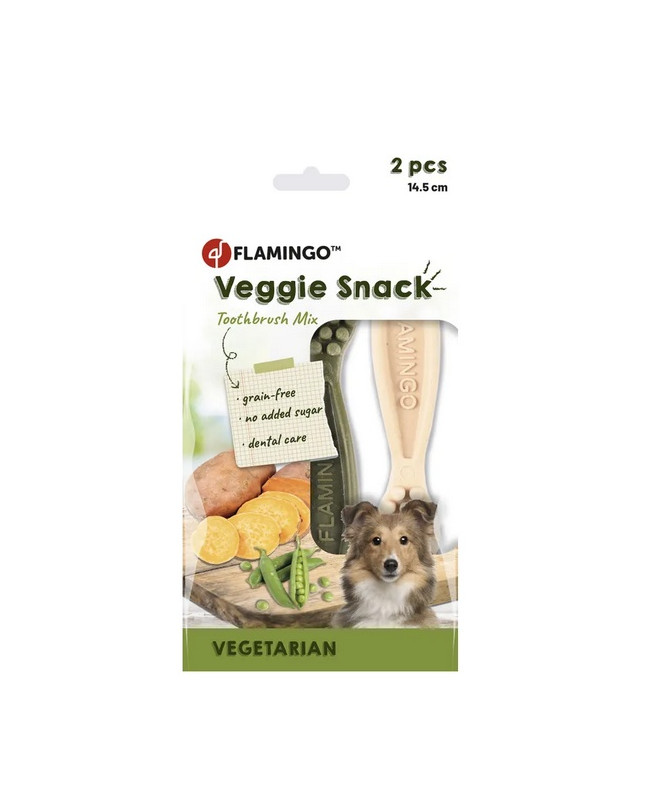 Flamingo Veggie Gryzak Szczoteczka 14,5Cm/2Szt