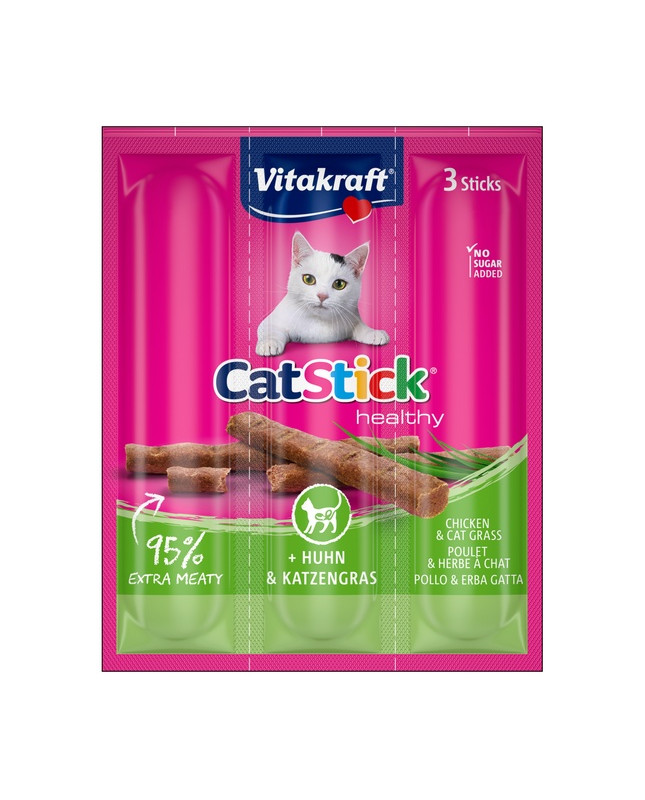 Vitakraft Cat Stick Classic Kurczak + Kocia Trawa 3Szt [58896]