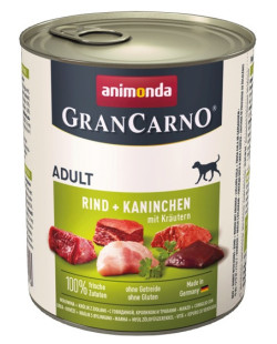 Animonda GranCarno Adult Rind Kaninchen Krautern Wołowina + Królik z Ziołami puszka 800g