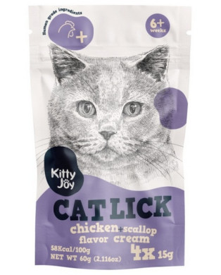 Kitty Joy Cat Lick Kurczak & Przegrzebki Cream 4X15G
