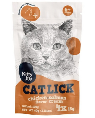 Kitty Joy Cat Lick Kurczak & Łosoś Cream 4X15G