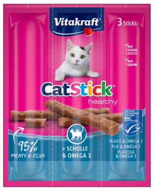 Vitakraft Cat Stick Classic Flądra + Omega3 3Szt [31218]