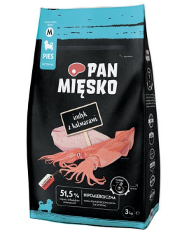 Pan Mięsko Karma Sucha Dla Szczeniąt - Indyk I Kalmary Chrupki M 3Kg