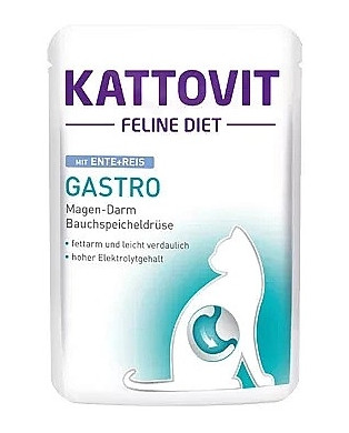 Kattovit Feline Diet Gastro Kaczka I Ryż Saszetka 85G