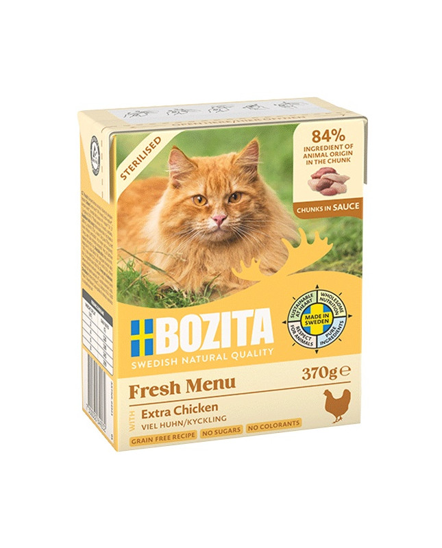 Bozita Sterilised Z Extra Kurczakiem Kawałki W Sosie Kartonik 370G