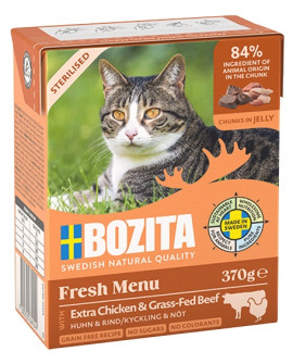 Bozita Sterilised Z Extra Kurczakiem I Wołowiną Kawałki W Galaretce Kartonik 370G