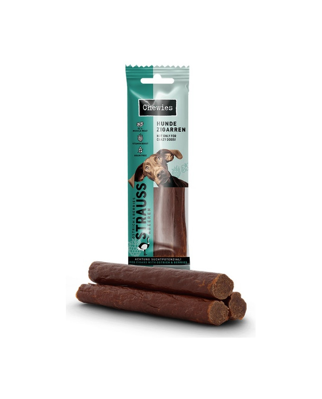 Chewies Hundezigarren Straub & Beeren - Struś & Owoce 75G