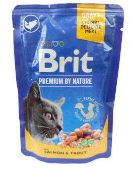 Brit Premium Cat Adult Łosoś + Pstrąg Saszetka 100G