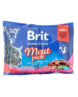 Brit Premium Cat Adult Meat Plate Saszetki 4X100G