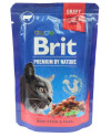 Brit Premium Cat Adult Wołowina + Groszek Saszetka 100G