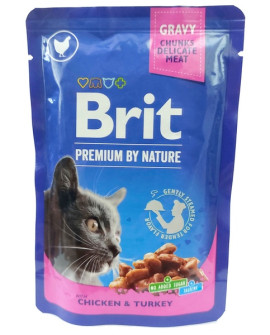Brit Premium Cat Adult Kurczak + Indyk Saszetka 100G