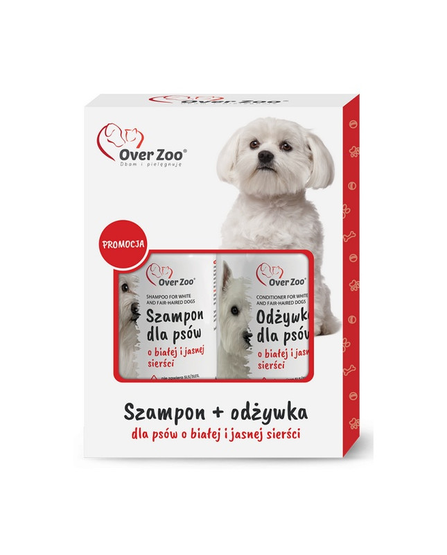 Over Zoo Dwupak Szampon + Odżywka Dla Białej Sierści