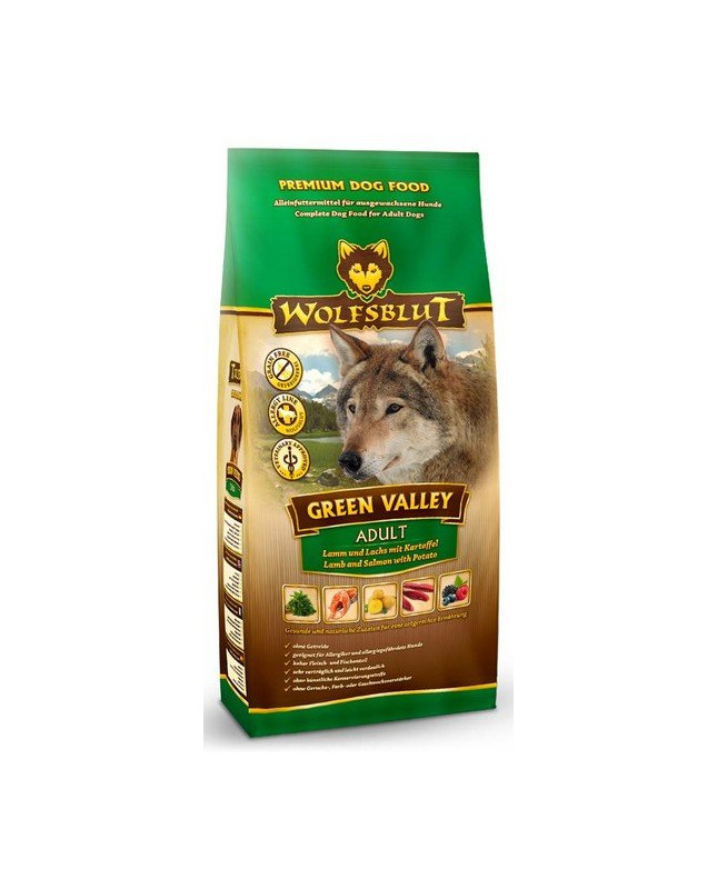 Wolfsblut Dog Green Valley Jagnię, Łosoś I Ziemniaki 2Kg