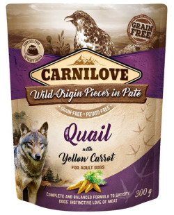 Carnilove Dog Quail & Yellow Carrot - przepiórka i żółta marchew saszetka 300g