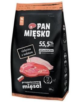 Pan Mięsko Karma Sucha Dla Psa - Cielęcina I Indyk Chrupki M 20Kg